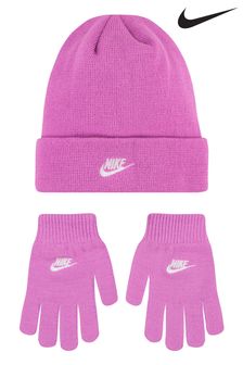 Nike Pink Kids Club Beanie Hat and Gloves Set (U12382) | ₪ 112