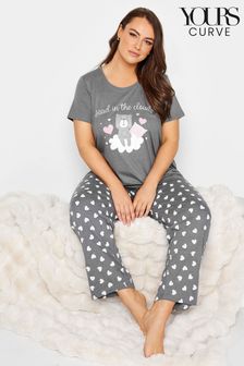 Set de pijamale largi cu pantaloni largi mărimi mari Yours Cap In The Clouds (U12454) | 131 LEI