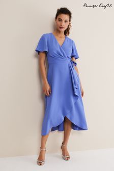 Phase Eight Blue Julissa Frill Wrap Dress (U12576) | €66