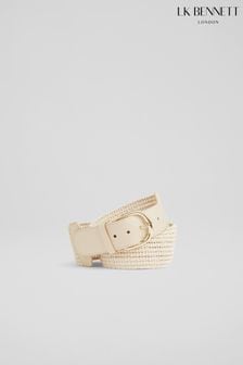 LK Bennett Natural Eliana Woven Cotton And Leather Wide Belt (U12978) | $153