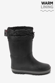 Noir - Bottes en caoutchouc Thinsulate à revers et doublure chaude (U13050) | €13 - €16