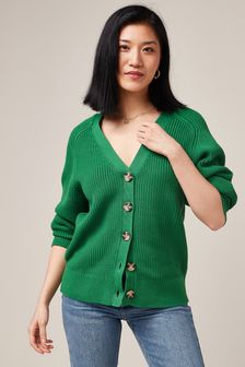 Green Cotton Cardigan (U13071) | $65