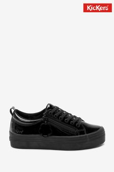 Kickers Youth Tovni Stack Fleur Leather Black Trainers