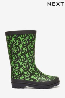 Black/Lime Green Rubber Wellies (U13096) | 9,890 Ft - 11,450 Ft