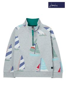 Joules Finn Grey Printed Half-Zip Sweatshirt (U13371) | 41 € - 46 €