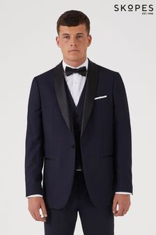Skopes Newman Navy Blue Check Tailored Fit Suit Jacket (U13549) | kr2 010