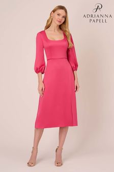 Adrianna Papell Pink Satin Crepe Cutout Back Dress (U13624) | €110