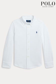 Белая сетчатая рубашка для мальчиков Polo Ralph Lauren (U13872) | €47 - €49