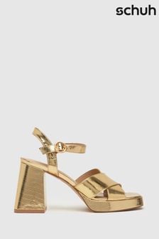 Auriu - Sandale cu platformă și barete încrucișate Schuh Sarah (U13933) | 239 LEI