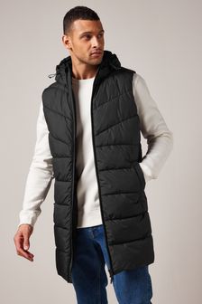 黑色 - 防水長款鋪棉夾克 (U13991) | HK$534