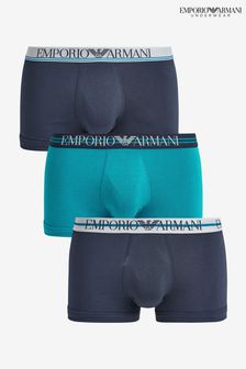 Темно-синий/сине-зеленый - Набор из 3 трусов-боксеров Emporio Armani (U14033) | €51