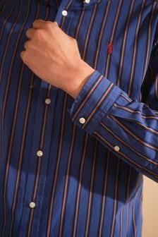 Cobalt Blue Stripe Roll Sleeve Shirt (U14102) | R469