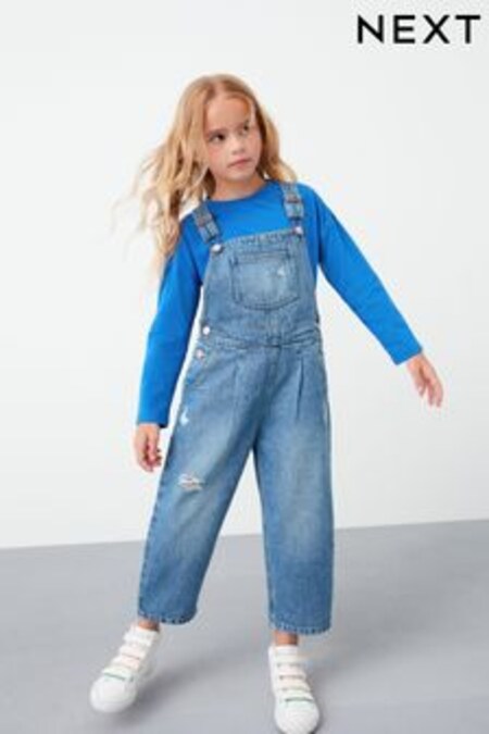 Mid Blue Denim Mom Dungarees (3-16yrs) (U14110) | kr335 - kr402