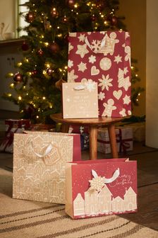 Set of 4 Gingerbread Christmas Gift Bags (U14369) | DKK50