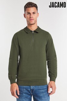 Jacamo Khaki Smart Loopback Collared Sweatshirt (U14571) | ₪ 140