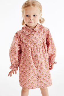 Pink Geo Cord Frill Collar Shirt Dress (3mths-8yrs) (U14899) | €18.50 - €26