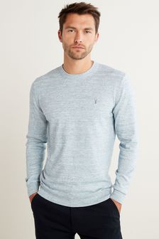 Light Blue Stag Embroidery Marl Knitted Jumper (U14978) | CHF 32