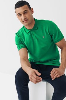 Bright Green Regular Fit Pique Polo Shirt (U15341) | CHF 20