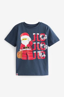 Navy Blue Lego Christmas Short Sleeve T-Shirt (2-14yrs) (U15345) | €7 - €10