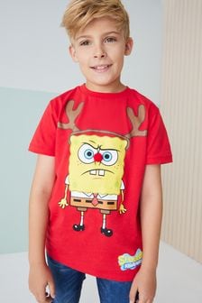 SpongeBob Rot - Weihnachtliches T-Shirt (3-16yrs) (U15543) | 9 € - 12 €