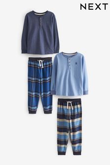Albastru - Pachet 2 pijamale în carouri (3-16ani) (U15585) | 232 LEI - 314 LEI