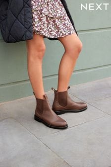 Chocolate Brown Regular/Wide Fit Forever Comfort® Leather Chelsea Boots (U15659) | €38