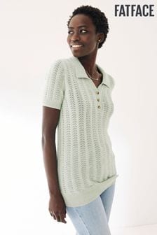 FatFace Green Carly Collar Knit T-Shirt (U15752) | 114 €