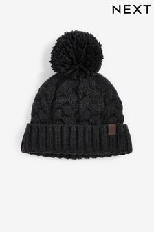 Dark Grey Knitted Pom Hat (1-16yrs) (U15833) | 8 € - 13 €