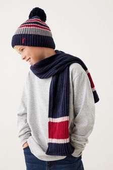 Red/Grey Hat, Gloves And Scarf Set (3-16yrs) (U15845) | ￥2,680 - ￥3,150