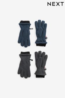 Granatowe/Szare - Dwie pary rękawiczek z polaru (3-16 lat) (U15855) | 70 zł - 87 zł