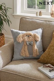 Grey Charlie The Cockapoo Faux Fur Cushion (U15994) | 26 €