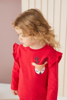 Red Reindeer Pocket T-Shirt (3mths-7yrs) (U16097) | R128 - R165