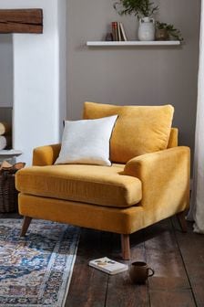 Fine Chenille Ochre Yellow Parker Armchair (U16140) | €550