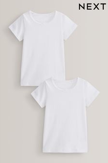 White Short Sleeved 2 Pack Vests (1.5-12yrs) (U16208) | 9 € - 11 €