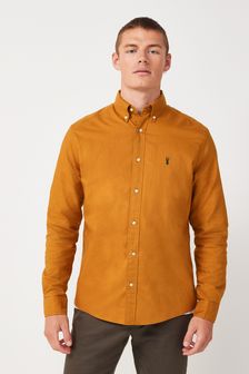Ochre Yellow With Stag Long Sleeve Oxford Shirt (U16209) | R391