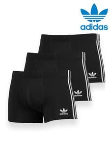 adidas Black Cotton Flex 3 Stripe Black Boxers 3 Pack (U16230) | $49