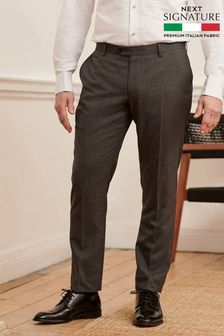 Charcoal Grey Slim Fit Signature Cerruti 100% Wool Suit: Trousers (U16845) | KRW186,600