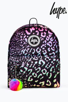 Czarny plecak Hype. z gradientowym, pastelowym nadrukiem zwierzęcym (U17063) | 140 zł