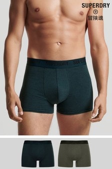 Superdry Green Organic Cotton Boxers Double Pack (U17449) | $41