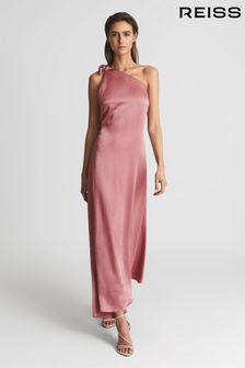 Reiss Pink Delphine One Shoulder Asymmetric Maxi Dress (U17791) | 456 €