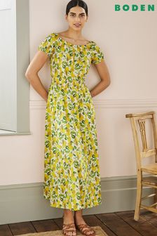 Boden Yellow Off Shoulder Maxi Dress (U17840) | 583 QAR