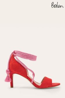Boden Red Suede Ankle Tie Heeled Sandals (U17843) | 161 €