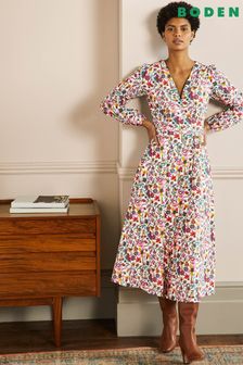 Boden Cream Button Through Maxi Tea Dress (U17868) | R2 549