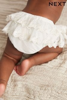 White Frilly Baby Knickers (0mths-2yrs) (U17925) | €7