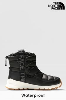 The North Face Womens Cream Thermoball Waterproof Lace Up Winter Boots