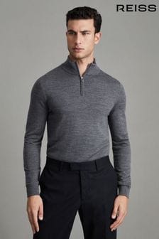 灰色混色 - Reiss Blackhall美利奴羊毛半拉鏈高領套衫 (U18187) | NT$5,880