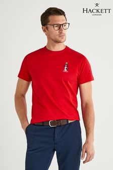 חולצת טי אדומה של Hackett London לגברים (U18446) | ‏256 ₪