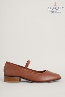 Seasalt Cornwall Rye Grass Mary Jane Brown Shoes (U18465) | 120 €