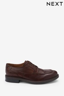 Brown - Leather Apron Derby Shoes (U18677) | BGN150