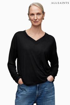 AllSaints Black Kati T-Shirt (U18723) | 272 QAR